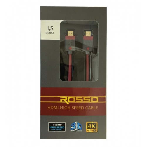 Cabo Hdmi 4k 2.0 1.5m Tripla Blindagem - Rosso 